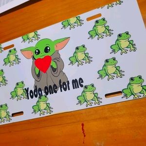 Baby Yoda sublimation license plate for valentine,